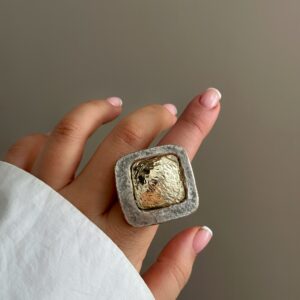انگشتر دو مربع دستساز