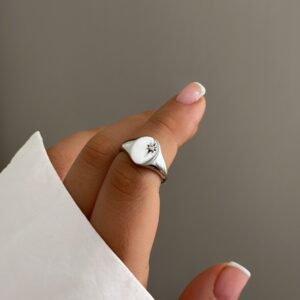 انگشتر پینکی ژوپینگ نقره ای