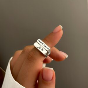 انگشتر text مستطیلی